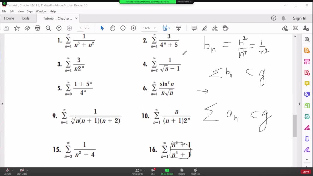 Math (calculus 211) Week 15 (END)Tutorial 11.3-11.4