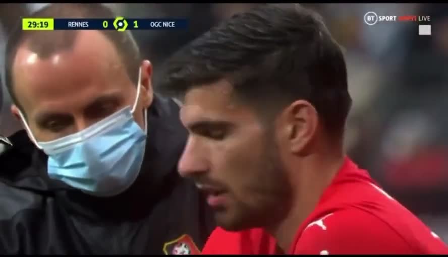 French Ligue 1 Football Player Martin Terrier Leave Field With Breathing Problems