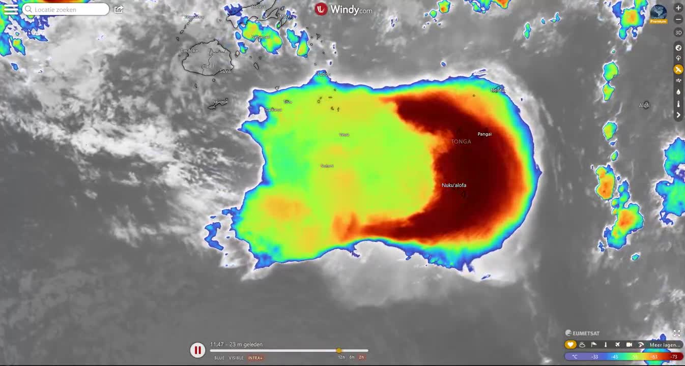 1/15/2022 Satellite images show the Tonga eruption