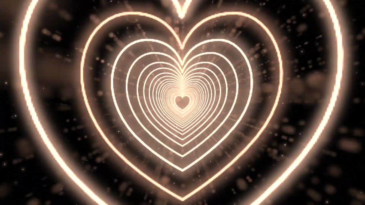 711. Neon Heart Tunnel Bg Animation Beautiful🤎Brown Heart Background Neon Heart Tunnel