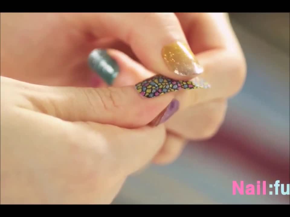 Before and After Application of Exclusive UV Nail Wraps by Bling Art