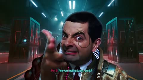 Mr Bean in Cyberpunk 2077