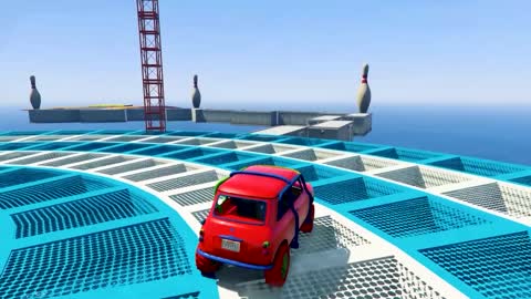 GTA V Epic New Stunt Race For Car Racing Challenge by Quad Bike, Cars and Motorcycle, Spider Shark8