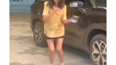 Funny moment with car and girls 🤣🤣