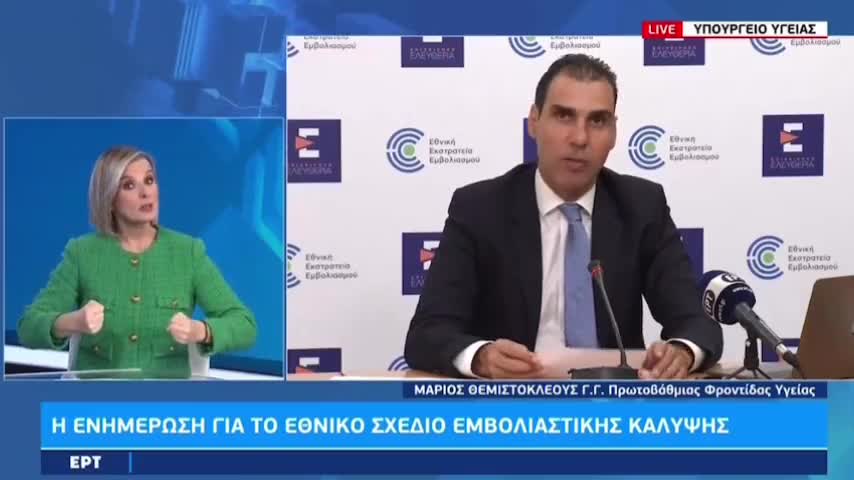 Περηφανεύεται ο Θεμιστοκλεους για το ότι στην 4η&5η δόση του εμβολίου η Ελλάδα είναι πάνω από τον Ευρωπαϊκό μέσο όρο στους 60+