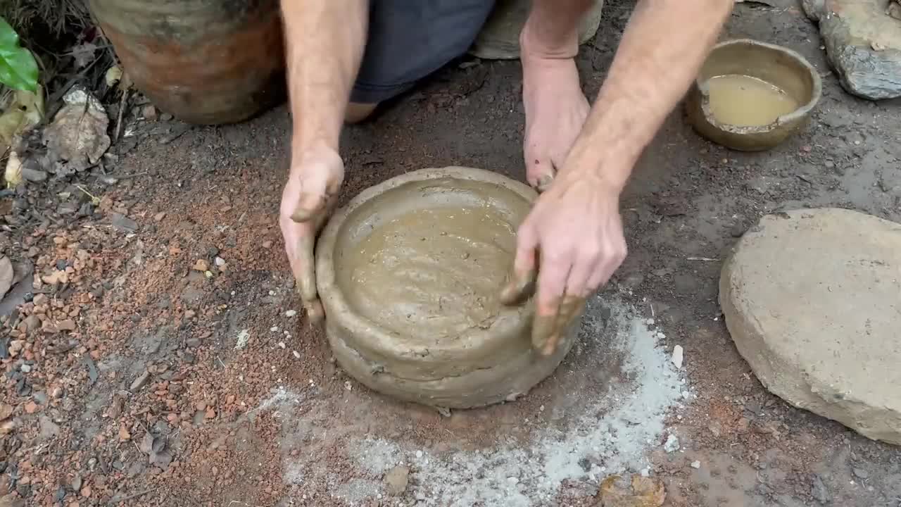 Primitive Technology: Purifying Clay By Sedimentation and Making Pots