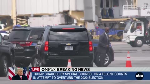 Trump arrives in Washington, DC, ahead of his federal court appearance
