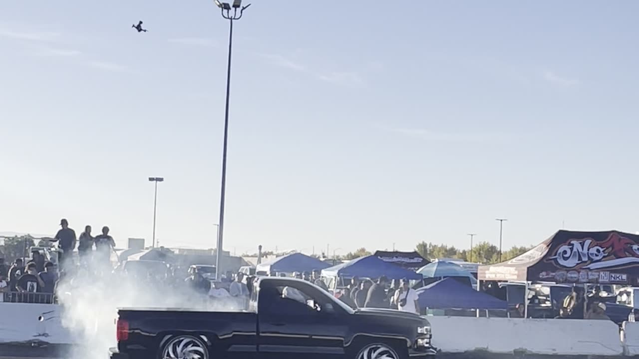 Black Single Cab Chevy doing some donuts at LANCASTER, CA! #shorts