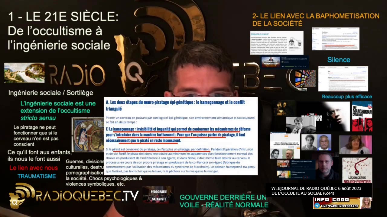 Extrait du WEBJOURNAL DE RADIO-QUÉBEC 6 août 2023 - DE L'OCCULTE AU SOCIAL - Ingénierie sociale