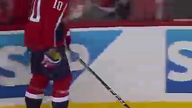 Young Capitals fan gets puck