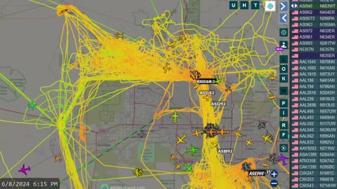 Transpac - HONG KONG - aeroguard air traffic time lapsed for June 8th 2024 -