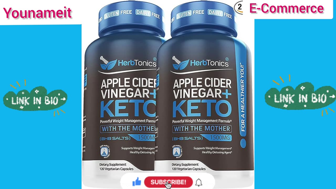Herbtonics Apple Cider Vinegar Capsules Plus Keto BHB | Fat Burner & Weight Loss