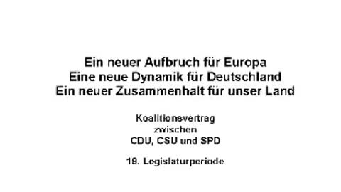 Deutschland - Koalitionsvertrag "Neue Weltordnung"