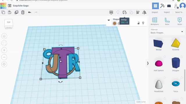 Create Monogram in Tinkercad
