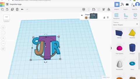 Create Monogram in Tinkercad