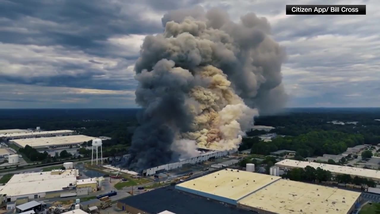 BIOLAB Georgia chemical plant fire footage