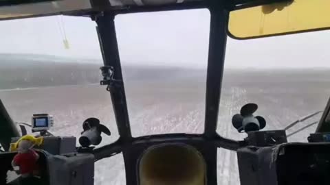 Ukrainian Helo Flying at Ground Level