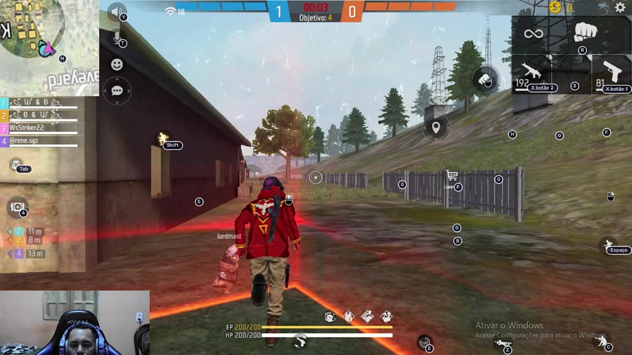 FREE FIRE BRASIL EMULADOR VS ANALOGICO