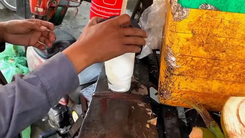 Amazing - Easy and Fast Green Coconut Cutting Skills __ Indian Street Food, Coconut Water