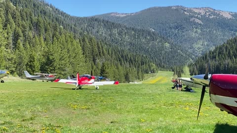 Flight out of Big creek. Idaho back country.
