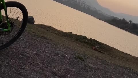 Cinematography of lake time of sunset