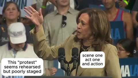 Fake Kamala Harris Protest and Her With A Script To Combat It LOL