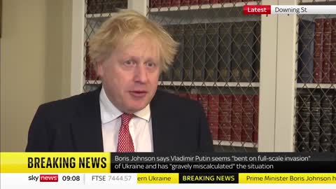 RUSSIA IS PREPARING FOR "FULL-SCALE INVASION" OF UKRAINE, SAYS BRITISH PRIME-MINISTER BORIS JOHNSON