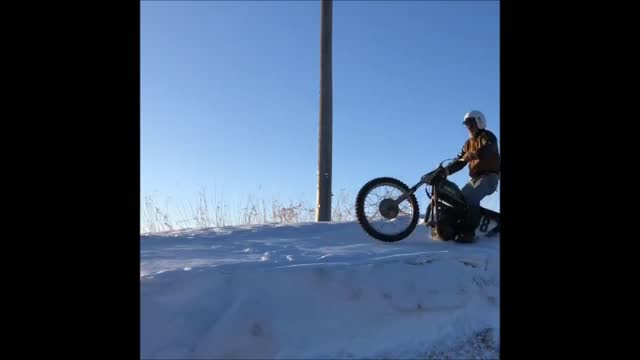 Lee having fun in the snow on his DT