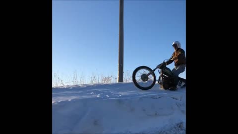 Lee having fun in the snow on his DT