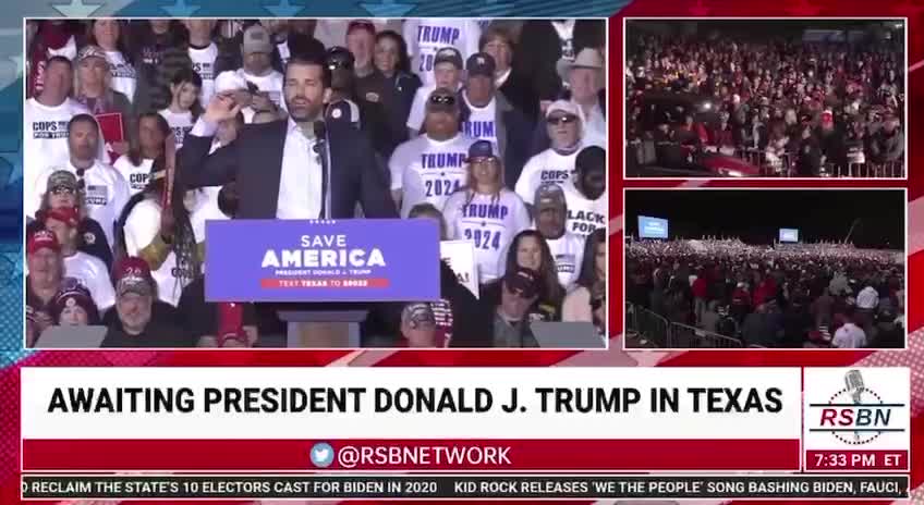 Don Jr. Full Speech at Trump Rally in Conroe, Texas (1/29/2022)
