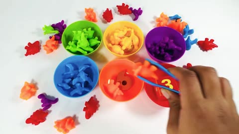 Sorting Colors-Educational Activity- Learning Toys- Preschool- Dinosaurs - Baby Shark