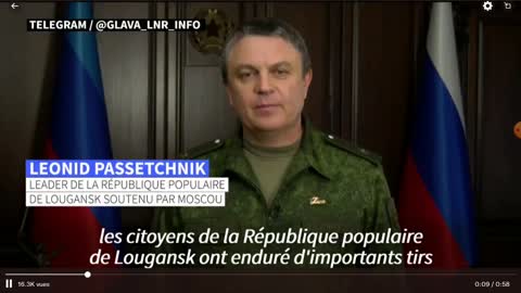 2022, Lougansk - le gouverneur annonce l'adhésion de sa république à la Russie