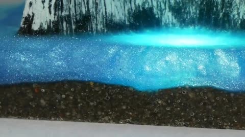 Mountains in the Blue Pearl Sea. DIY a Simple Way RESIN ART