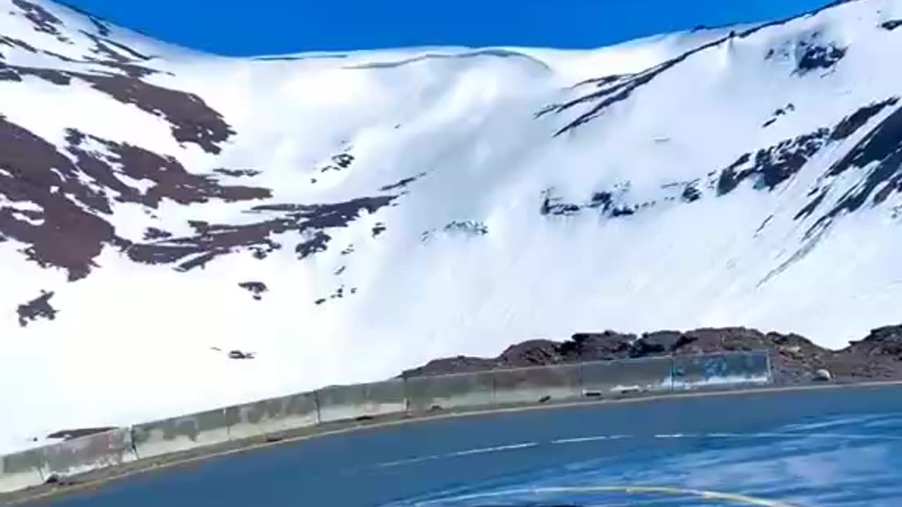 Beautiful road covered with snow