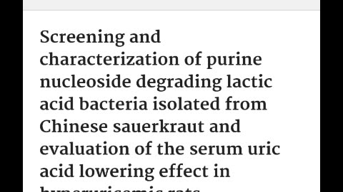 Sauerkraut Treatment: Hyperuricemia
