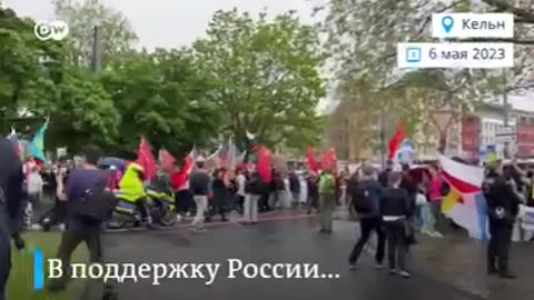 Demonstrace v Německu na podporu Ruska