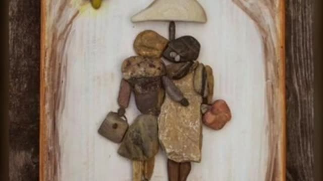 rock pebble stone painting/creative indoor outdoor painting ideas
