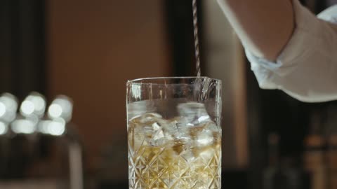 Bartender making drinks