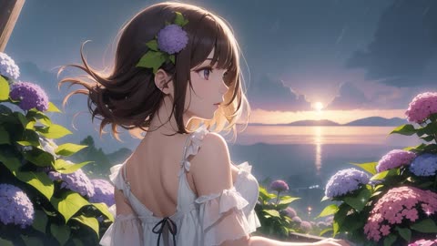 ajisai girl 🌸 hydrange lo-fi beats music relax chillout study/relax/sleep/work/meditation 落ち着く音楽 雨