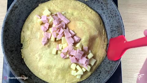 PANQUECA SAUDÁVEL DE 3 INGREDIENTES para o Café da Manhã e Almoço! Pronta em 10 Minutos!