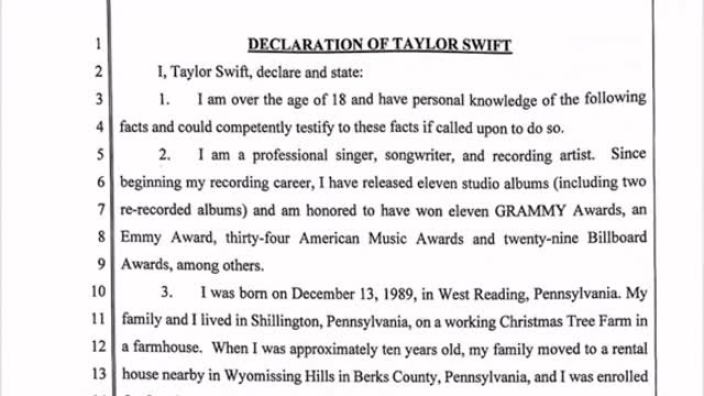 Best Quotes FromLatest Taylor SwiftLegal Filing