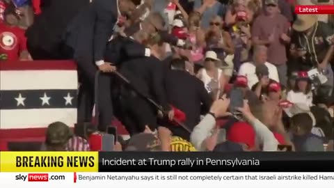 Moment Trump shot in apparent 'assassination attempt' Sky News