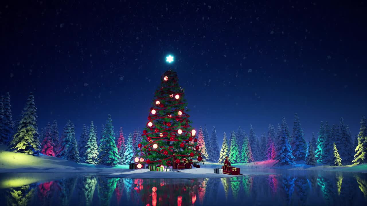 Relaxing Christmas Scene Calming Retro Music