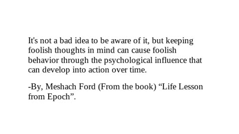 Life Lesson from Epoch