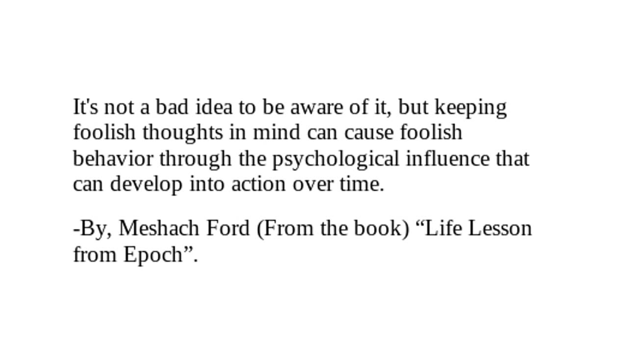 Life Lesson from Epoch