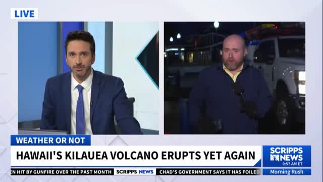 Hawaii's Kilauea Volcano Erupts Again As Summit Crater Glows