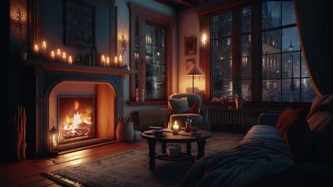 Cozy Rain and Crackling Fireplace Ambience🔥 | Perfect for Studying & Sleeping (2 Hours)🌧️
