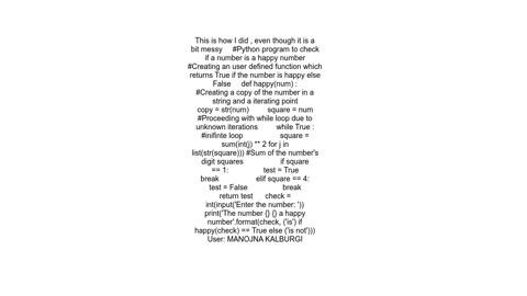 how to understand happy number from leetcode