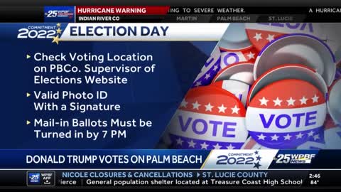 Former President Donald Trump cast his ballot in Palm Beach