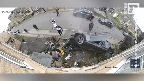 Out-of-Control Car Flips Into Row of Bradford Homes